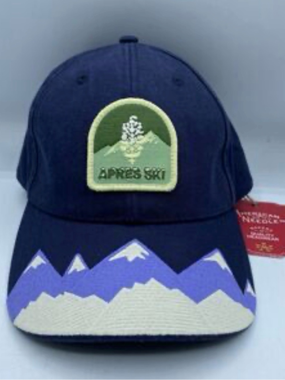 Free People Navy Baseball hat with Mountain Patch and Lavender Accents